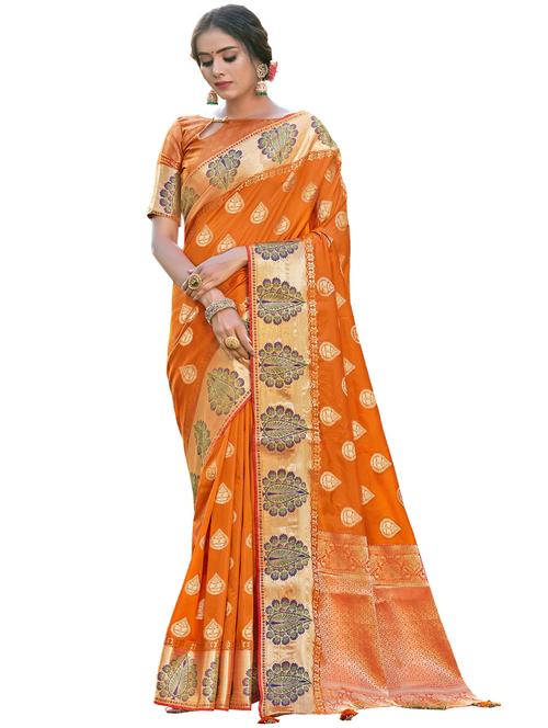 zari work woven saree - 17676559 - Very Small Image - 1