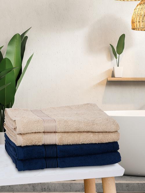 lorena 100% cotton super-soft terry towels -4pc bath towel (d`ross) solid-multi - 17677538 - Very Small Image - 1