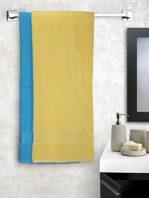 lorena 100% cotton super-soft terry towels -2pc bath towel (d`ross) solid-multi - 17677730 - Very Small Image - 1