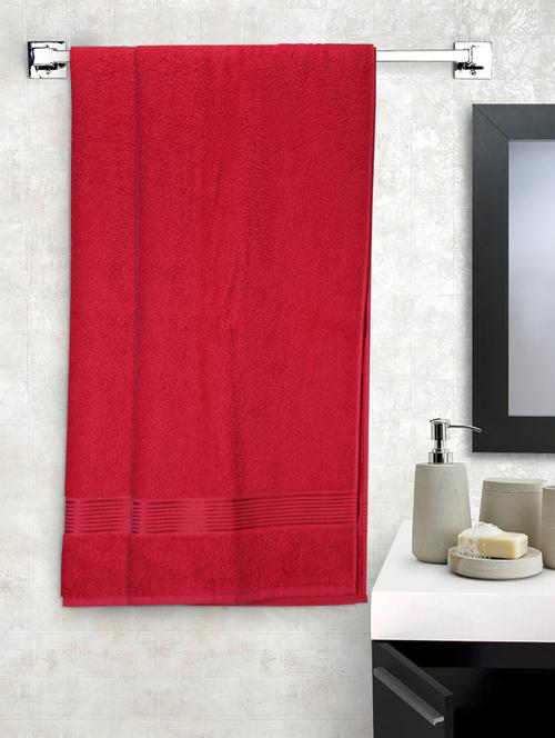 lorena 100% cotton super-soft terry towels -2pc bath towel (d`ross) solid-red - 17677750 - Very Small Image - 1