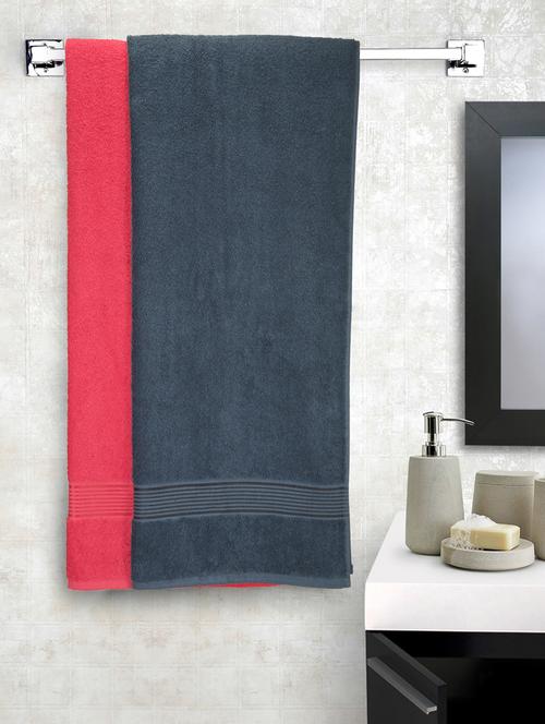 lorena 100% cotton super-soft terry towels -2pc bath towel (d`ross) solid-multi - 17677752 - Very Small Image - 1