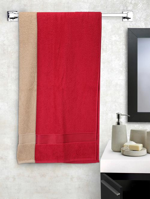 lorena 100% cotton super-soft terry towels -2pc bath towel (d`ross) solid-multi - 17677755 - Very Small Image - 1
