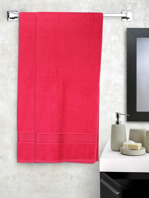 lorena 100% cotton super-soft terry towels -2pc bath towel (d`ross) solid-pink - 17677776 - Very Small Image - 1
