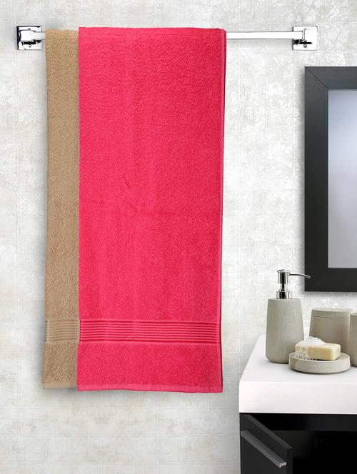 lorena 100% cotton super-soft terry towels -2pc bath towel (d`ross) solid-multi - 17677777 - Very Small Image - 1