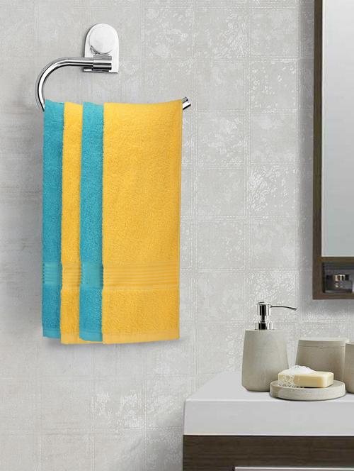 lorena 100% cotton super-soft terry towels -4pc hand towel (d`ross) solid-multi - 17677818 - Very Small Image - 1
