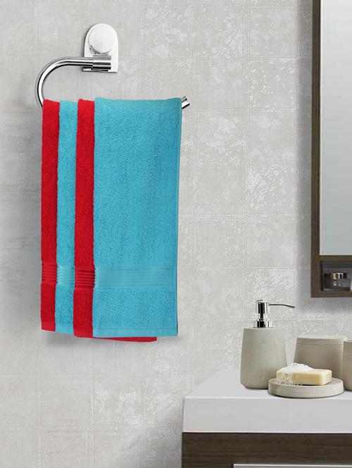 lorena 100% cotton super-soft terry towels -4pc hand towel (d`ross) solid-multi - 17677822 - Very Small Image - 1