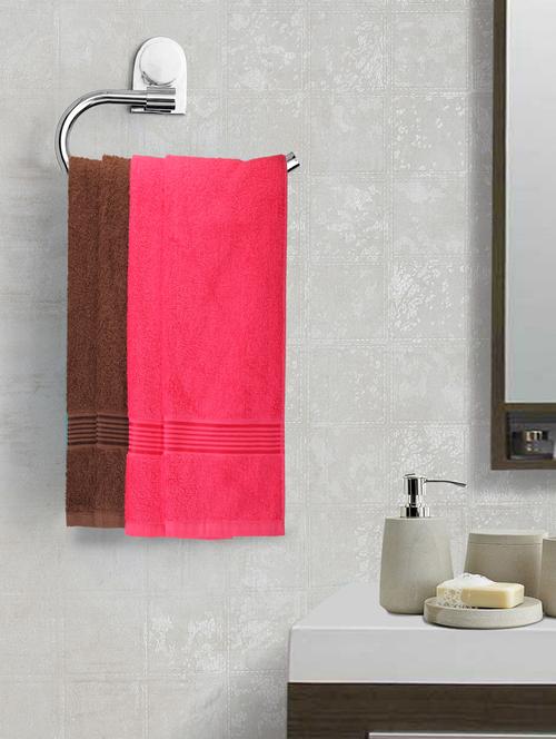 lorena 100% cotton super-soft terry towels -4pc hand towel (d`ross) solid-multi - 17677834 - Very Small Image - 1