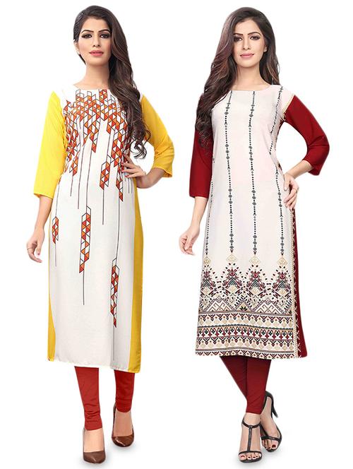 multi colored crepe combos kurta - 17678268 - Very Small Image - 1