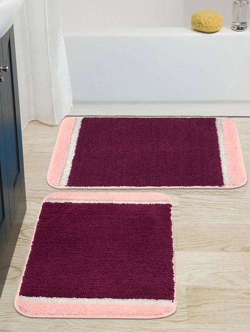 saral home purple soft microfiber anti-skid bathmat - (set of 2, 40x60 cms) - 17678515 - Very Small Image - 1