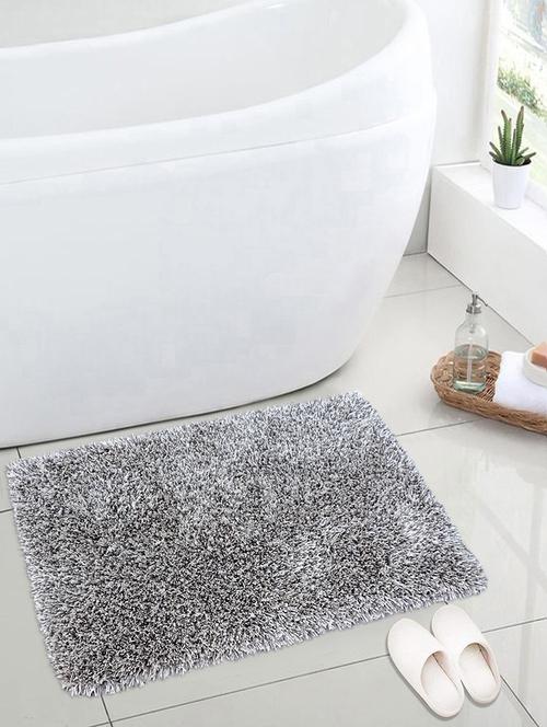 saral home grey soft shaggy bathmat (50x80 cm) - 17678525 - Very Small Image - 1