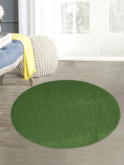 saral home pp-yarn round shaped multiuse mat (90 cm round, green) - 17678531 - Very Small Image - 1