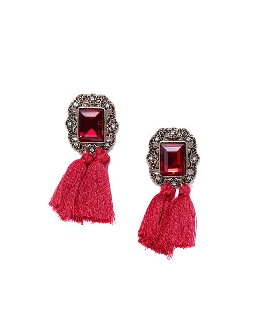 red metal drop earring - 17678612 - Very Small Image - 1