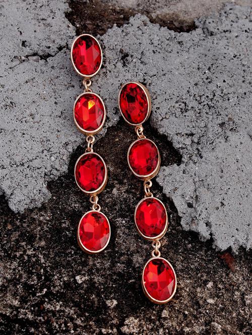 red metal drop earring - 17678645 - Very Small Image - 1