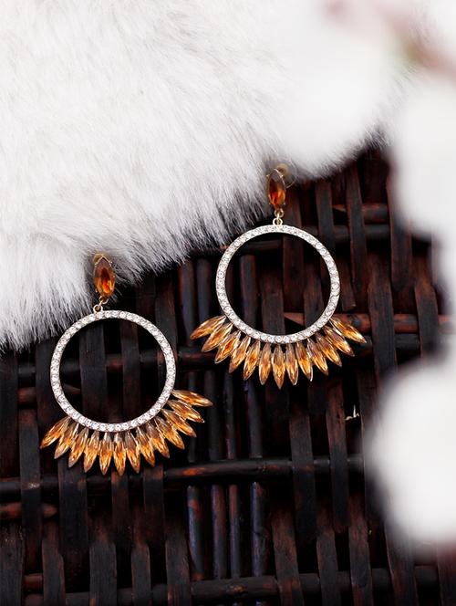 orange metal drop earring - 17678670 - Very Small Image - 1