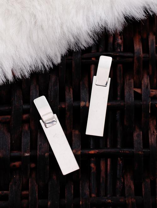 silver metal drop earring - 17678697 - Very Small Image - 1