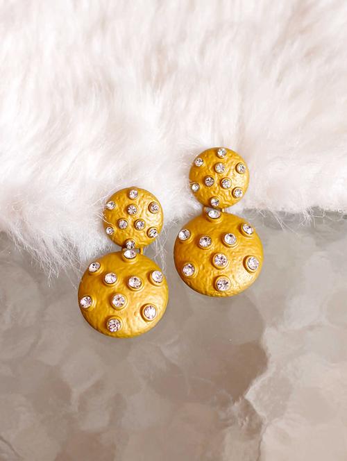 gold metal drop earring - 17678705 - Very Small Image - 1