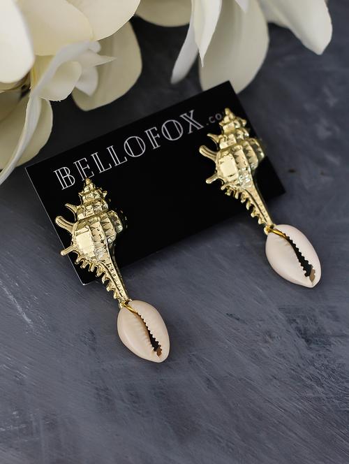 gold metal drop earring - 17678784 - Very Small Image - 1