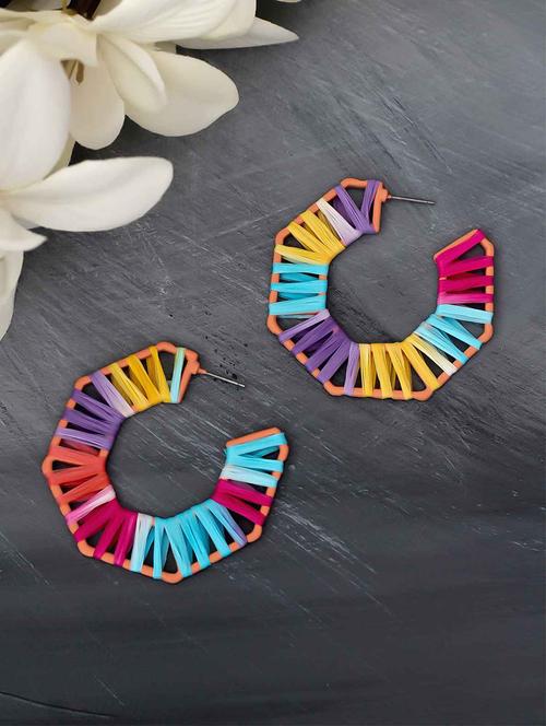 multi metal drop earring - 17678799 - Very Small Image - 1