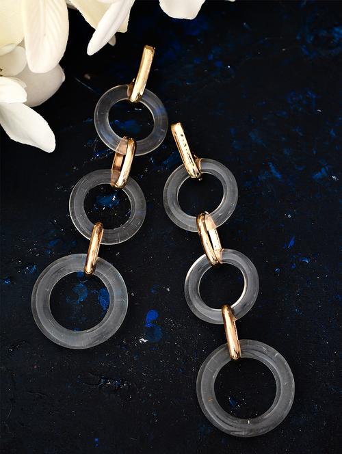 grey metal drop earring - 17678820 - Very Small Image - 1