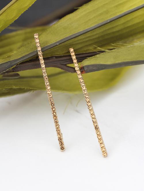 gold metal drop earring - 17678837 - Very Small Image - 1