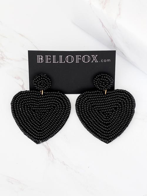 black cotton blend drop earring - 17678857 - Very Small Image - 1
