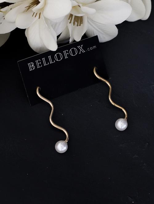 gold metal drop earring - 17678873 - Very Small Image - 1