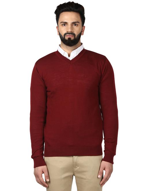 maroon solid pullover - 17679084 - Very Small Image - 1