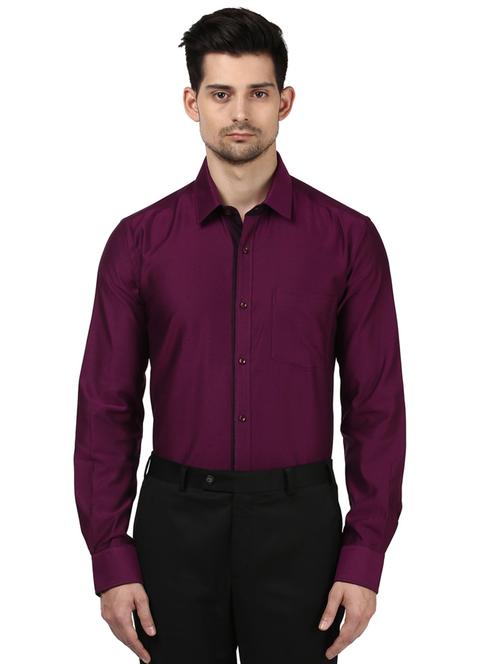 purple solid formal shirt - 17679093 - Very Small Image - 1