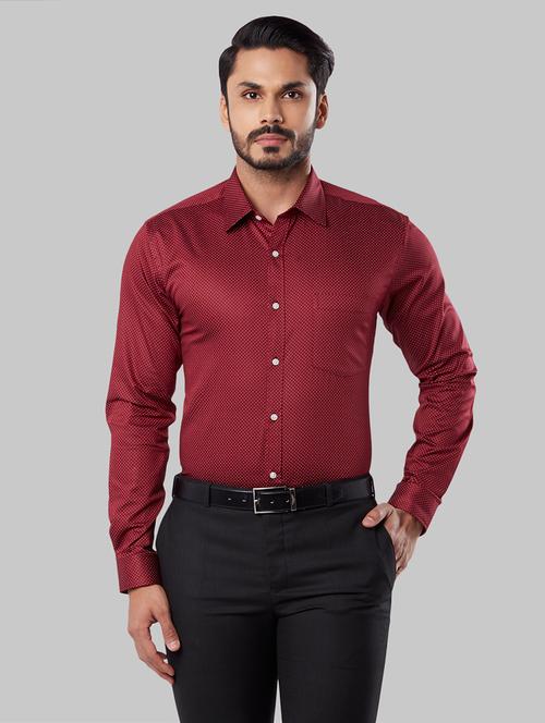 maroon printed formal shirt - 17679094 - Very Small Image - 1