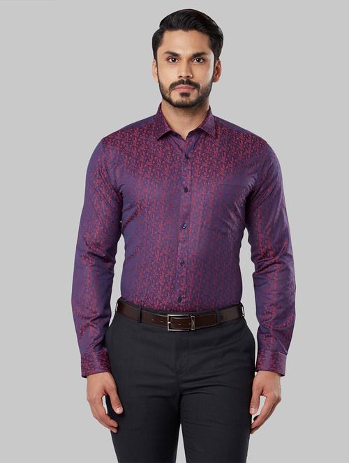 navy blue printed formal shirt - 17679102 - Very Small Image - 1