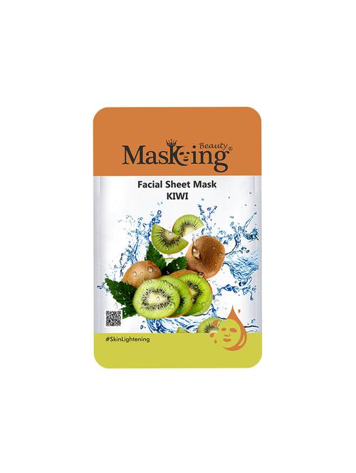 masking beauty facial sheet mask of kiwi extract for skin lightening for women and men, 20ml (pack of 1) - 17679404 - Very Small Image - 1