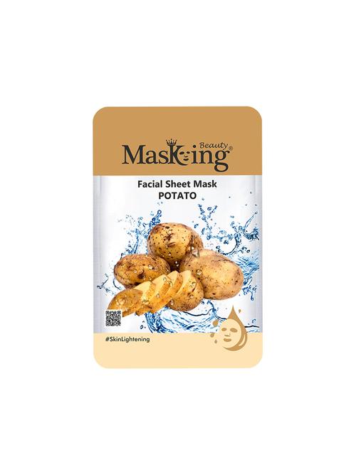 masking beauty facial sheet mask of potato extract for skin lightening for women and men, 20ml (pack of 1) - 17679406 - Very Small Image - 1