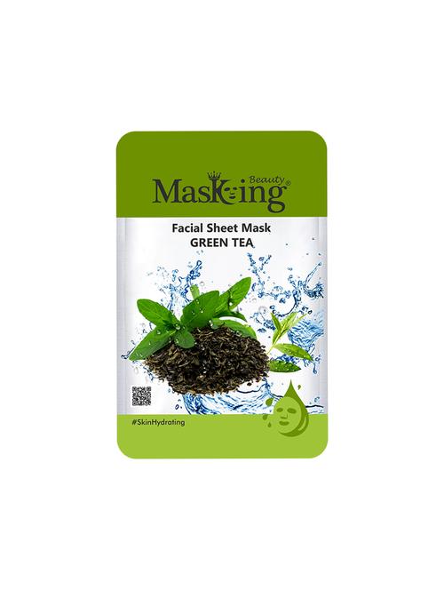 masking beauty facial sheet mask of green tea extract for skin hydrating for women and men, 20ml (pack of 1) - 17679407 - Very Small Image - 1