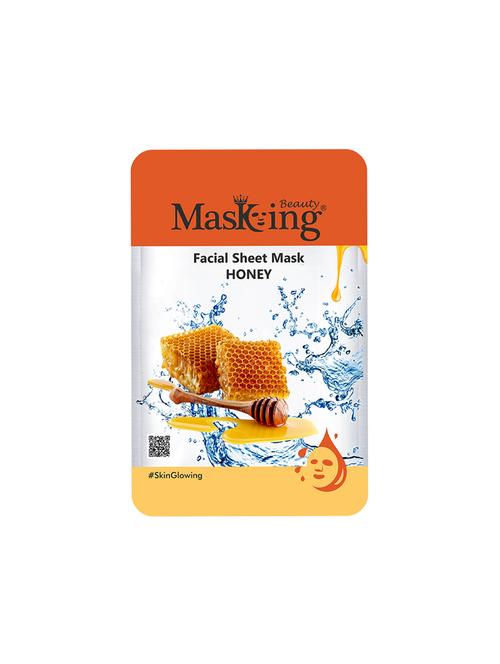 masking beauty facial sheet mask of honey extract for skin glowing for women and men, 20ml (pack of 1) - 17679408 - Very Small Image - 1