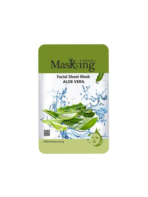 masking beauty facial sheet mask of aloe vera extract for skin moisturising for women and men, 20ml (pack of 1) - 17679409 - Very Small Image - 1
