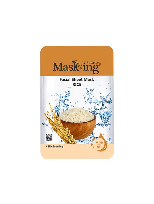 masking beauty facial sheet mask of rice extract for skin soothing for women and men, 20ml (pack of 1) - 17679410 - Very Small Image - 1