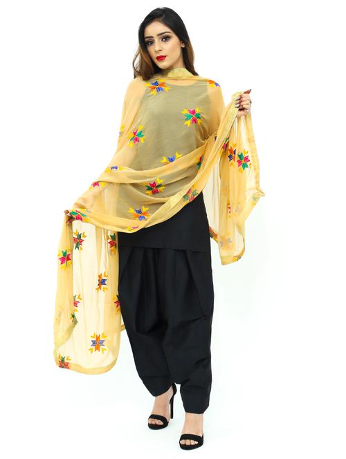 peach poly chiffon dupatta - 17679864 - Very Small Image - 1