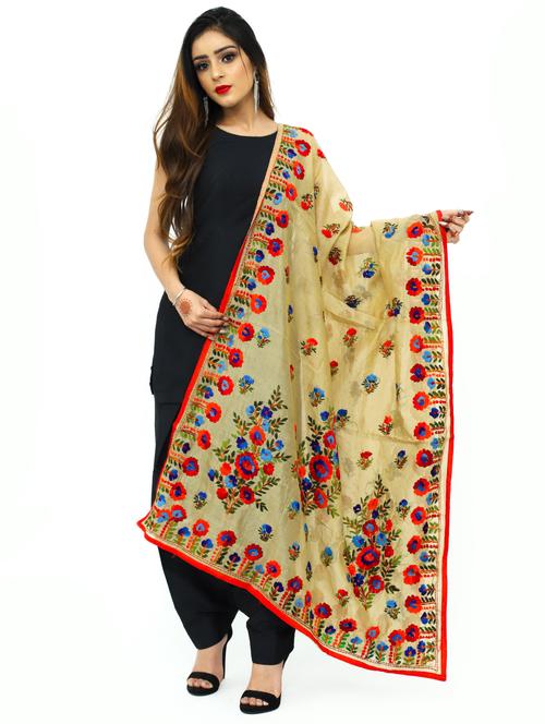 red chanderi dupatta - 17679883 - Very Small Image - 1