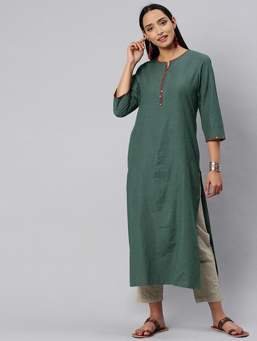 printed straight kurta - 17680008 - Very Small Image - 1