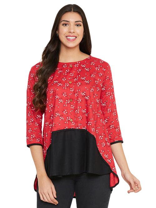 round neck high-low top - 17680154 - Very Small Image - 1