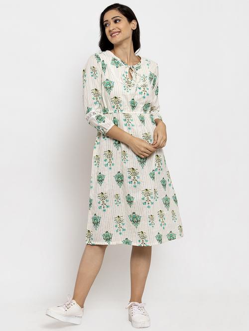 tie up neck a-line dress - 17683500 - Very Small Image - 1
