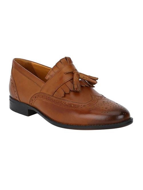 tan leather slip on loafers - 17683506 - Very Small Image - 1