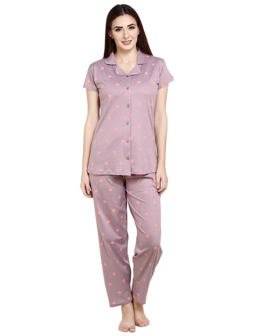 pink polka dot nightwear pajama set - 17683816 - Very Small Image - 1