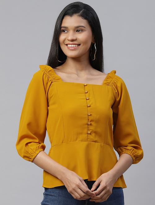 square neck solid top - 17685070 - Very Small Image - 1