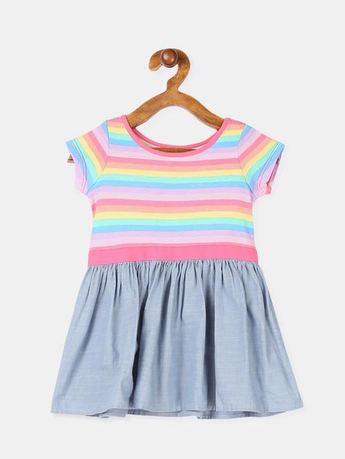 multi colored cotton frock - 17685100 - Very Small Image - 1