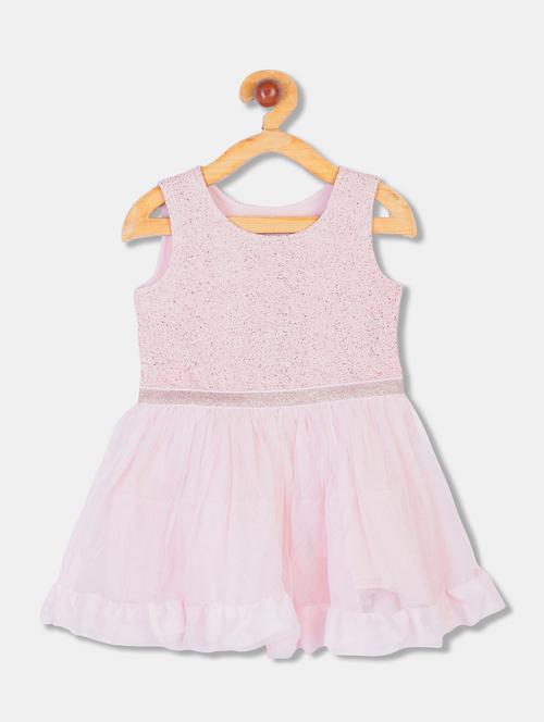 pink polyester frock - 17685405 - Very Small Image - 1