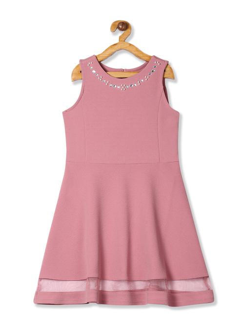 pink solid frock - 17685590 - Very Small Image - 1