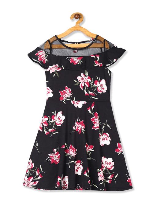 black floral frock - 17685594 - Very Small Image - 1