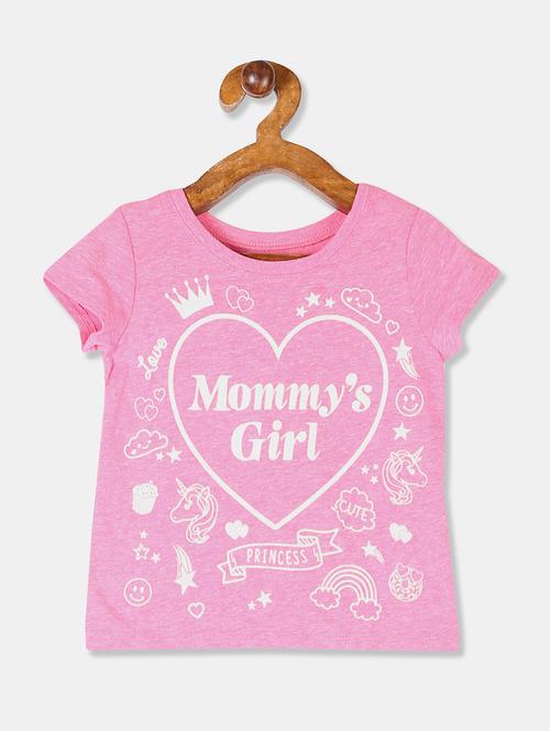 pink cotton blend printed tee - 17686304 - Very Small Image - 1