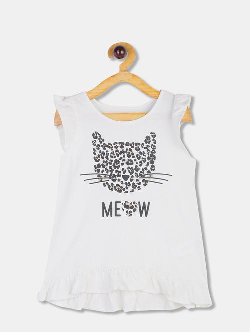 white cotton graphic top - 17686336 - Very Small Image - 1